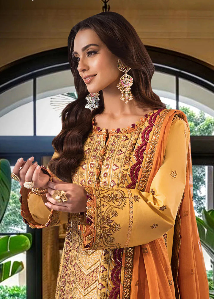 Asim Jofa Embroidered Cambric Suits Unstitched 3 Piece AJ24LE2 AJFILE-19 - Formals Collection