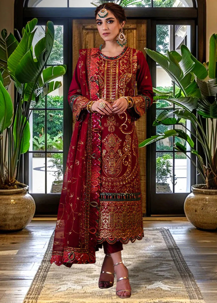Asim Jofa Embroidered Cambric Suits Unstitched 3 Piece AJ24LE2 AJFILE-21 - Formals Collection