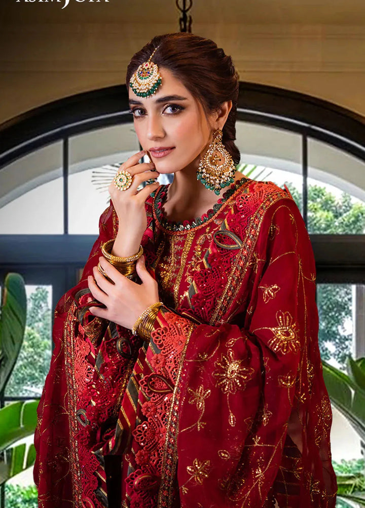 Asim Jofa Embroidered Cambric Suits Unstitched 3 Piece AJ24LE2 AJFILE-21 - Formals Collection