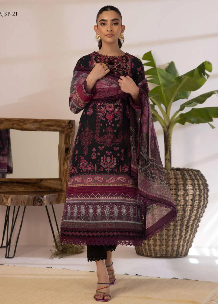 Asim Jofa Embroidered Cambric Unstitched Suit 2 Piece AJ23BP AJBP-21 - Summer Collection