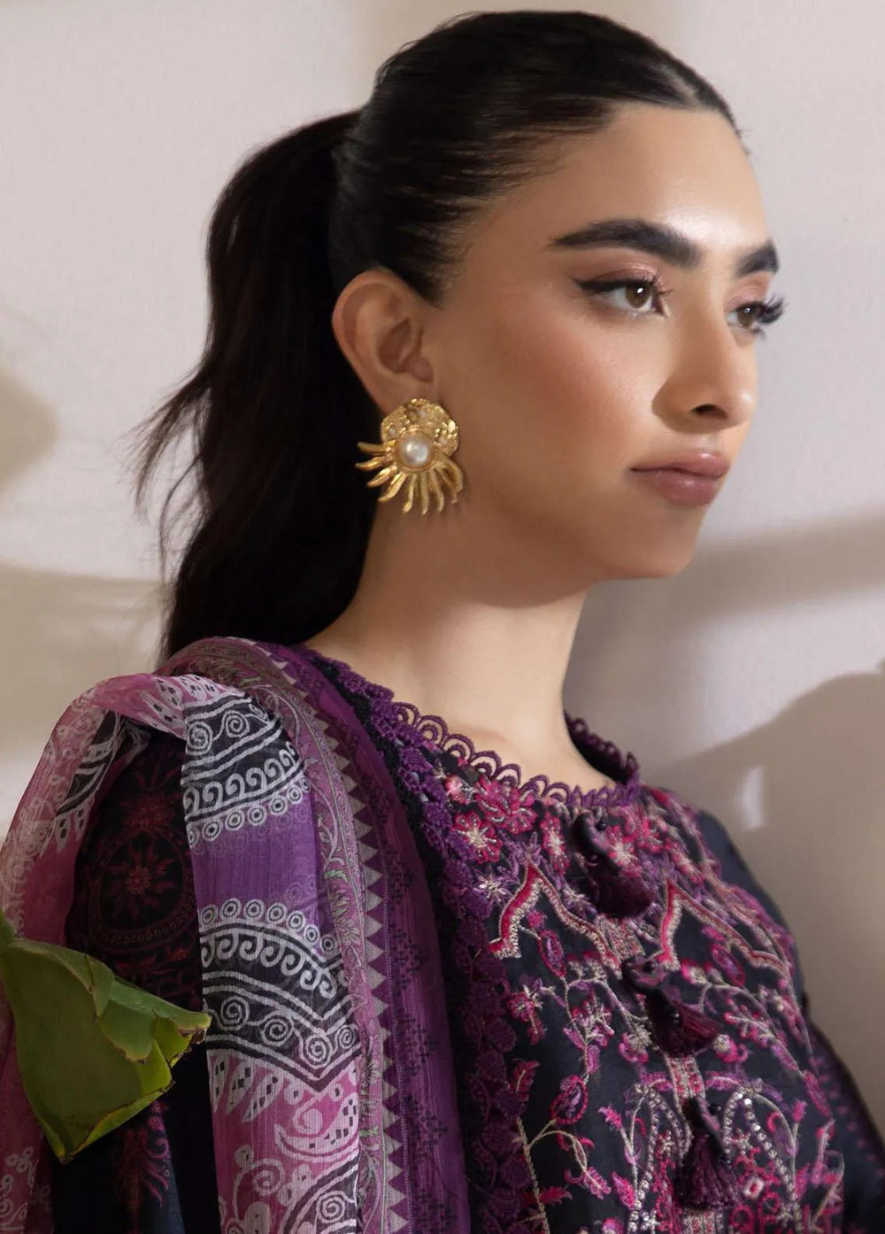 Asim Jofa Embroidered Cambric Unstitched Suit 2 Piece AJ23BP AJBP-21 - Summer Collection