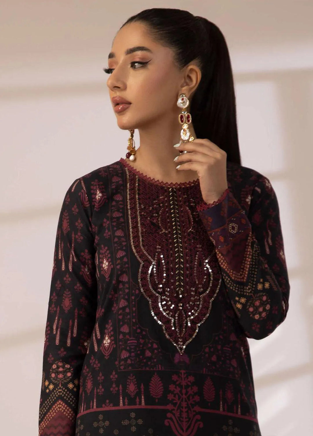 Asim Jofa Embroidered Cambric Unstitched Suit 2 Piece AJ23BP AJBP-24 - Summer Collection