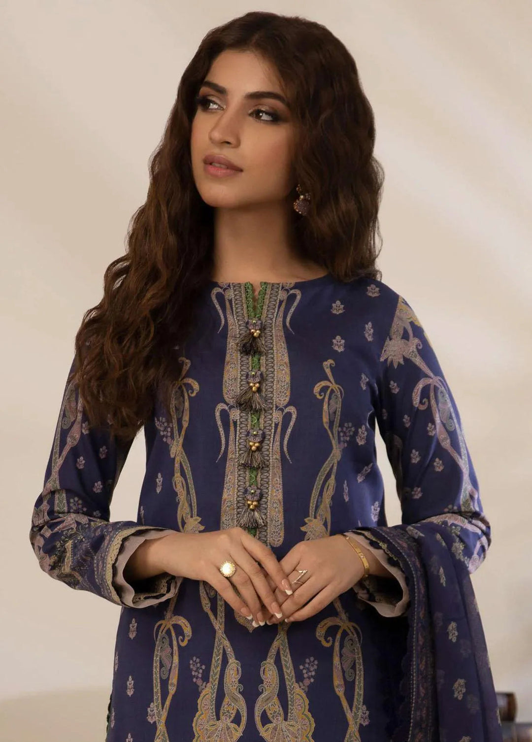 Asim Jofa Embroidered Cambric Unstitched Suit 3 Piece AJ23BP AJBP-04 - Summer Collection
