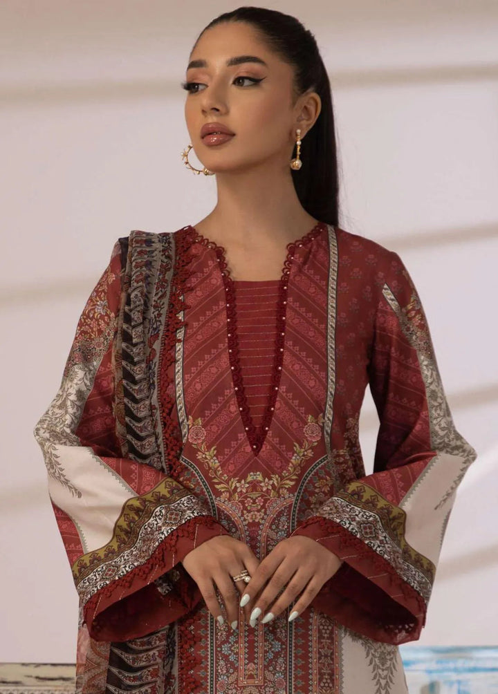 Asim Jofa Embroidered Cambric Unstitched Suit 3 Piece AJ23BP AJBP-05 - Summer Collection