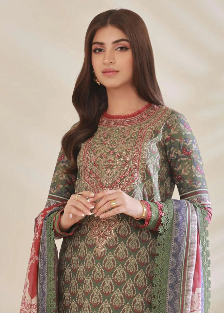 Asim Jofa Embroidered Cambric Unstitched Suit 3 Piece AJ23BP AJBP-08 - Summer Collection