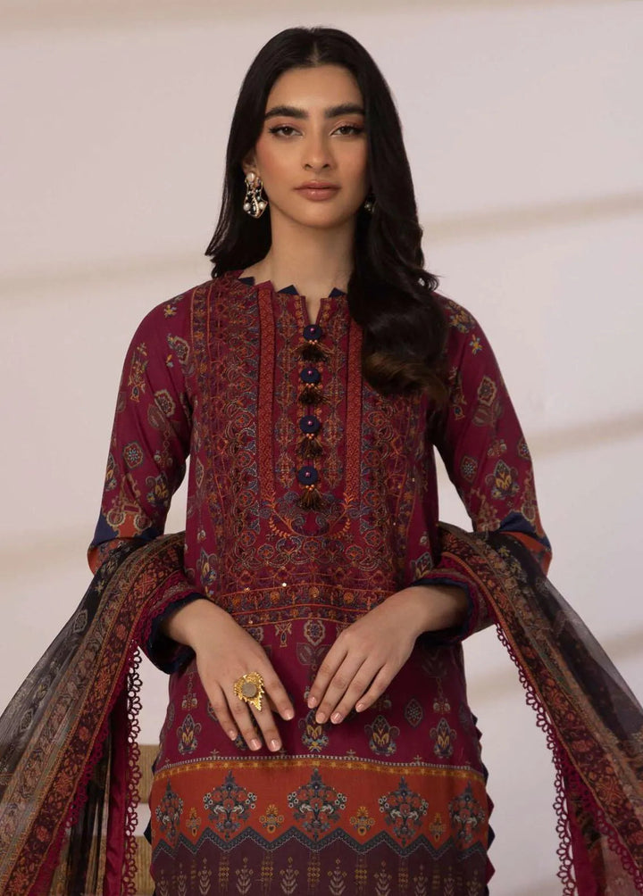 Asim Jofa Embroidered Cambric Unstitched Suit 3 Piece AJ23BP AJBP-16 - Summer Collection