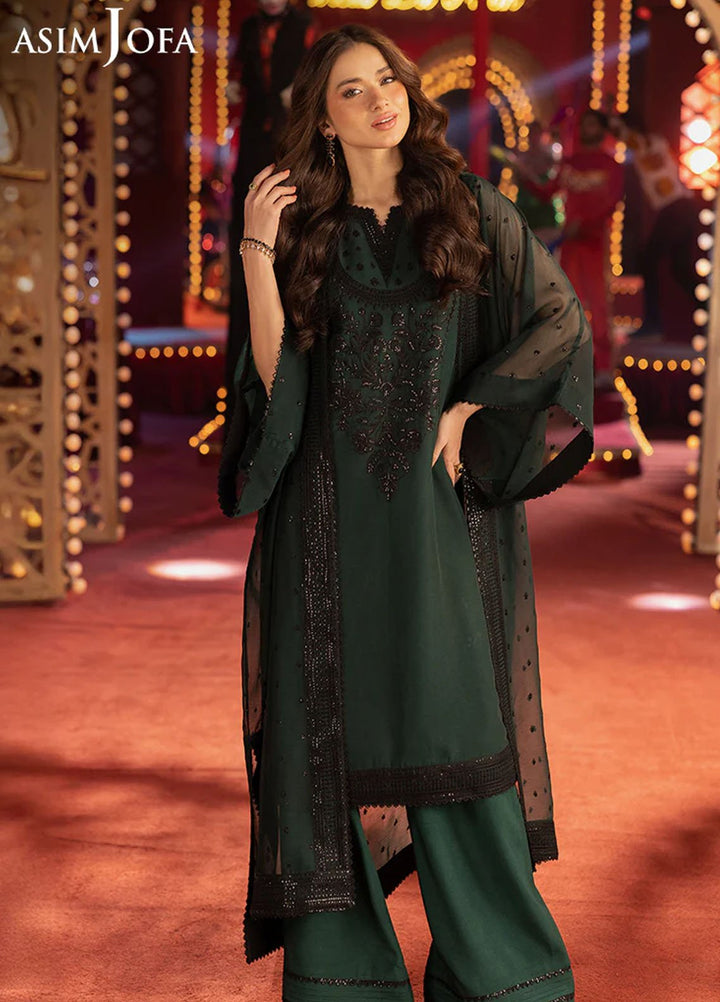 Asim Jofa Embroidered Chiffon Suits Unstitched 2 Piece AJ25LD AJLLF-06 - Festive Collection