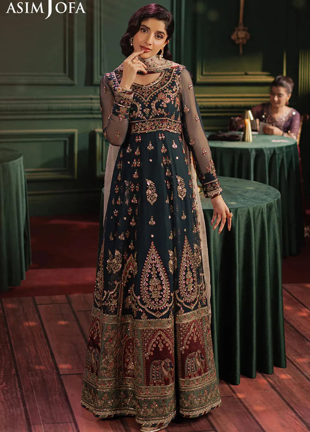 Asim Jofa Embroidered Chiffon Suits Unstitched 2 Piece AJ25PF AJPF-39 - Festive Collection