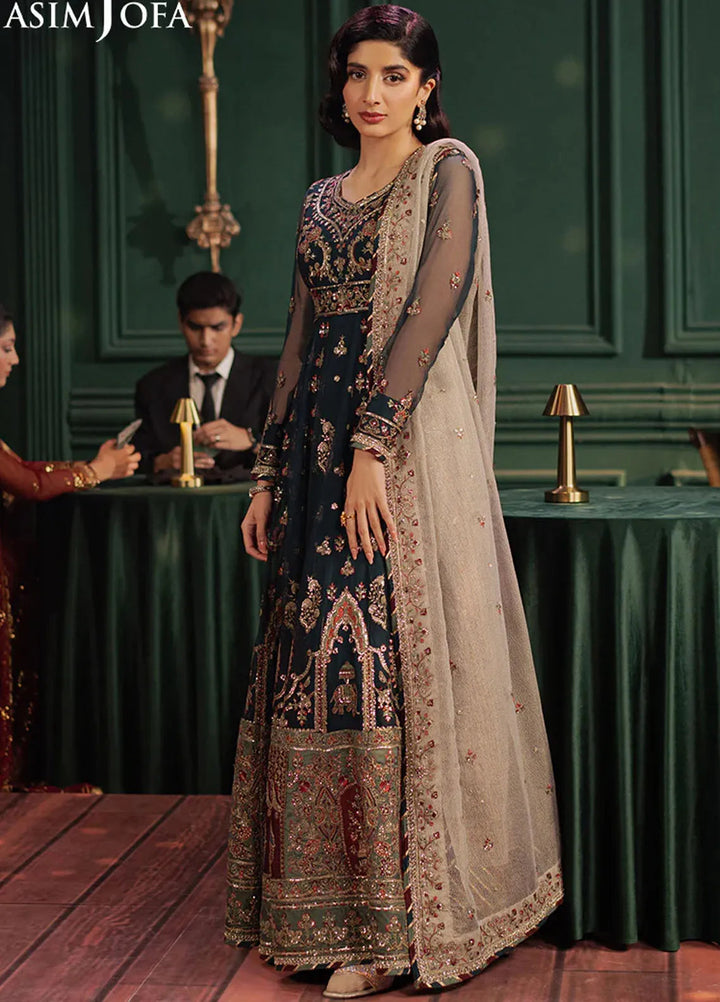 Asim Jofa Embroidered Chiffon Suits Unstitched 2 Piece AJ25PF AJPF-39 - Festive Collection