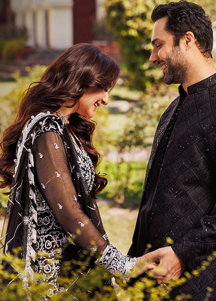 Asim Jofa Embroidered Chiffon Suits Unstitched 3 Piece AJ24CE AJCE-02 - Formal Collection