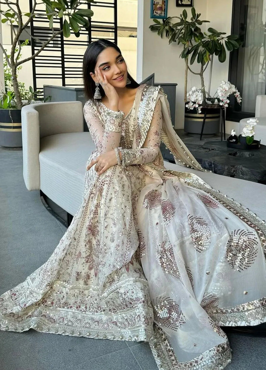 Asim Jofa Embroidered Chiffon Suits Unstitched 3 Piece AJ24CE AJCE-04 - Formal Collection