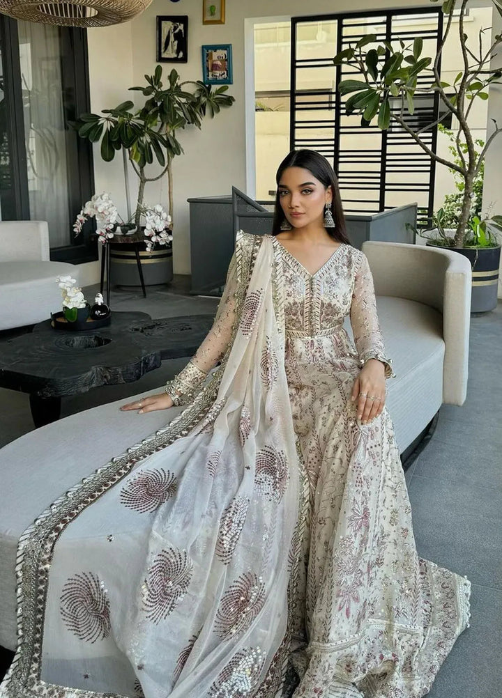 Asim Jofa Embroidered Chiffon Suits Unstitched 3 Piece AJ24CE AJCE-04 - Formal Collection