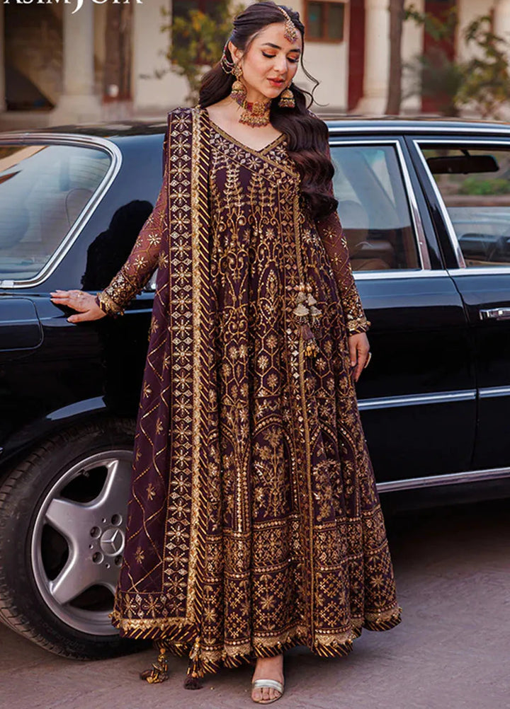 Asim Jofa Embroidered Chiffon Suits Unstitched 3 Piece AJ24CE AJCE-05 - Formal Collection