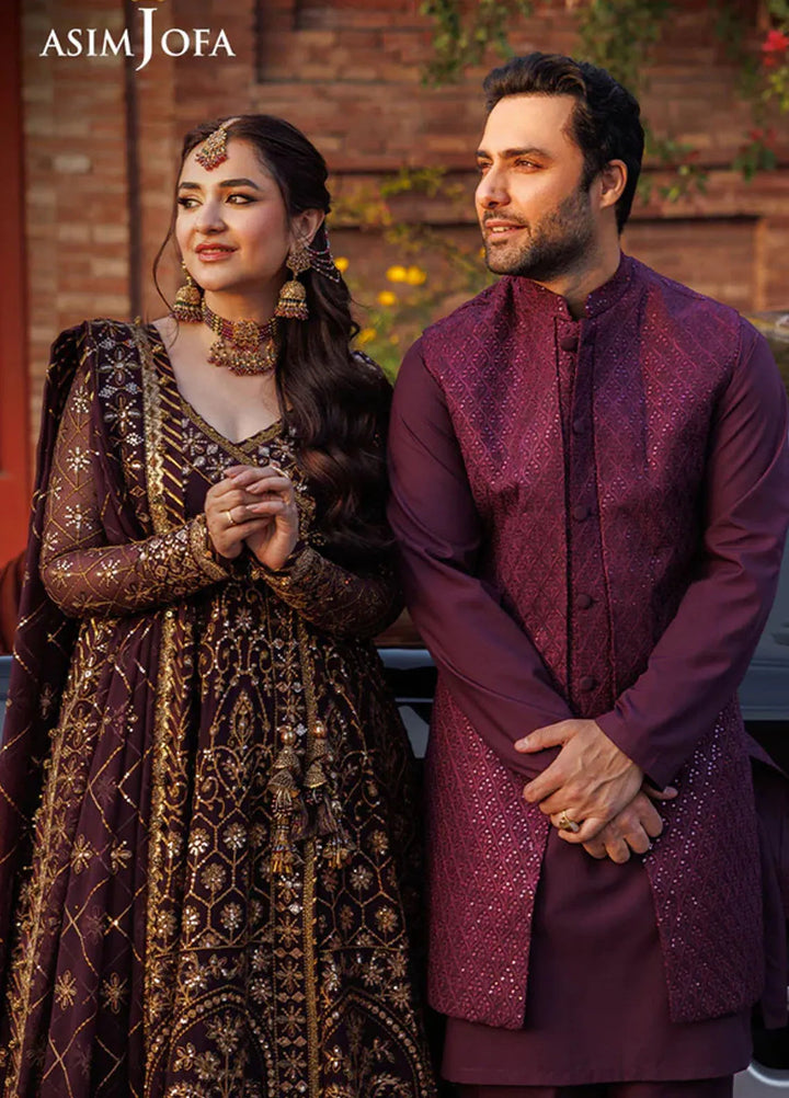 Asim Jofa Embroidered Chiffon Suits Unstitched 3 Piece AJ24CE AJCE-05 - Formal Collection