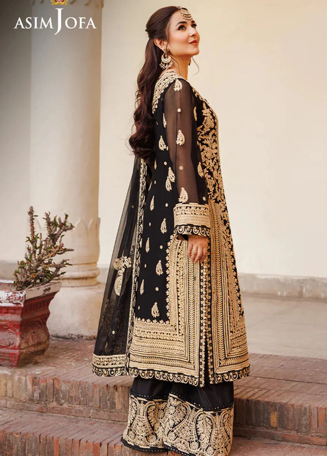 Asim Jofa Embroidered Chiffon Suits Unstitched 3 Piece AJ24CE AJCE-06 - Formal Collection