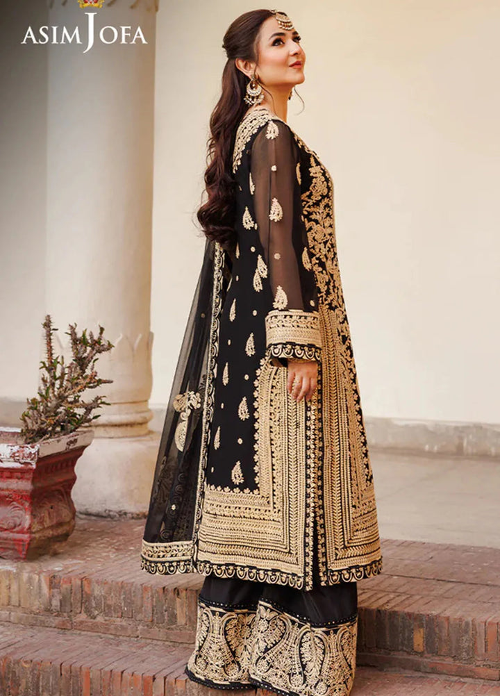 Asim Jofa Embroidered Chiffon Suits Unstitched 3 Piece AJ24CE AJCE-06 - Formal Collection