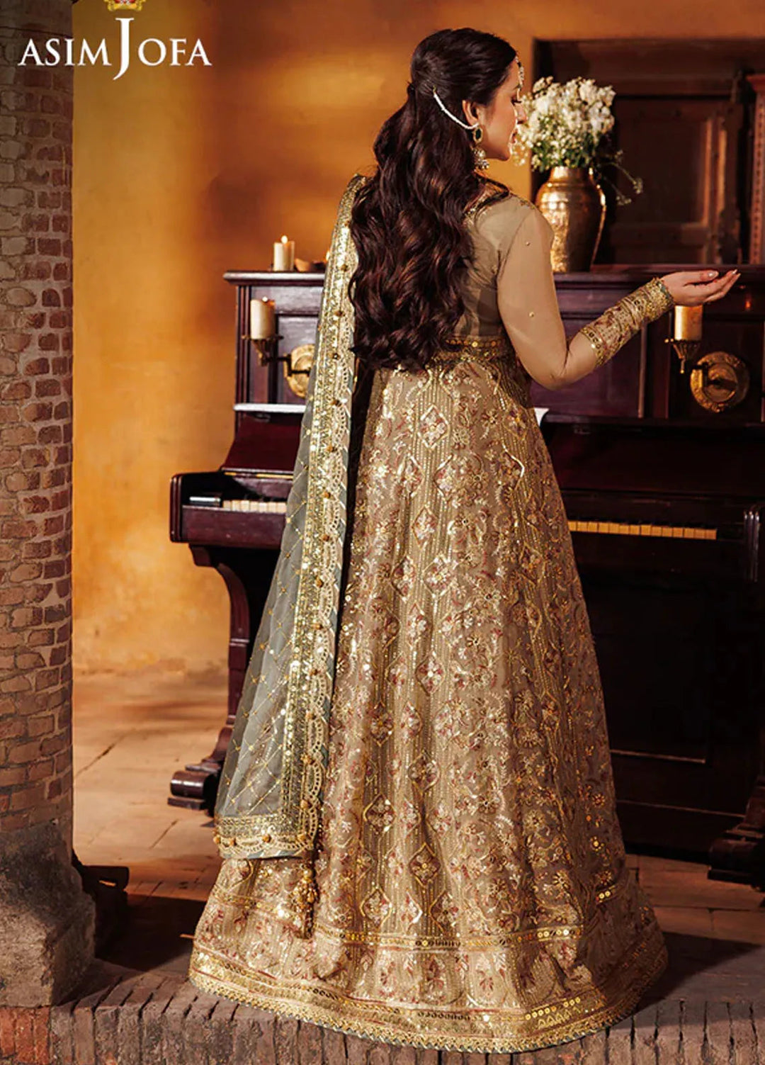 Asim Jofa Embroidered Chiffon Suits Unstitched 3 Piece AJ24CE AJCE-07 - Formal Collection