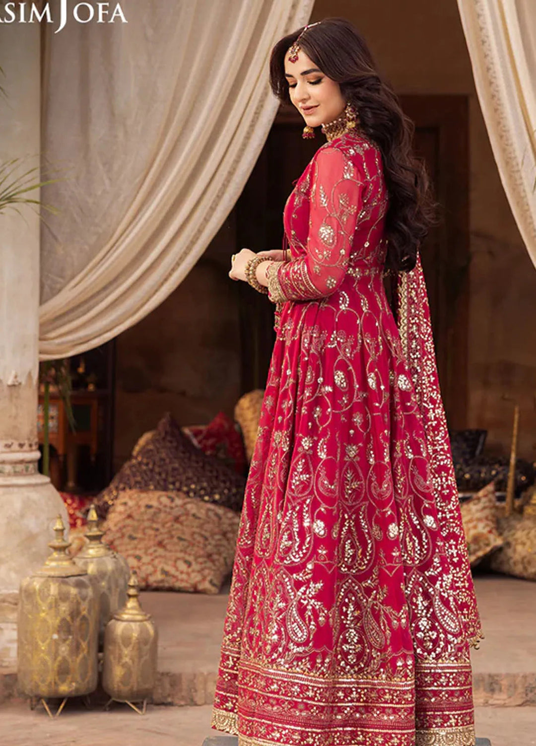 Asim Jofa Embroidered Chiffon Suits Unstitched 3 Piece AJ24CE AJCE-10 - Formal Collection