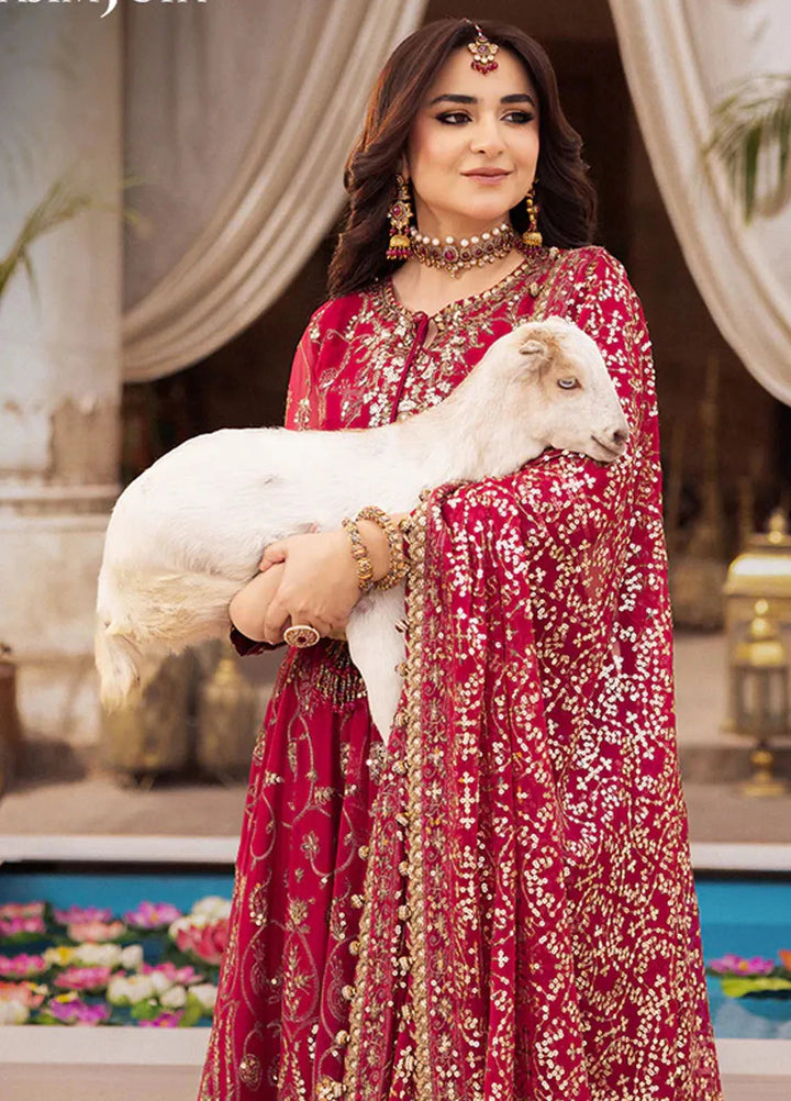 Asim Jofa Embroidered Chiffon Suits Unstitched 3 Piece AJ24CE AJCE-10 - Formal Collection