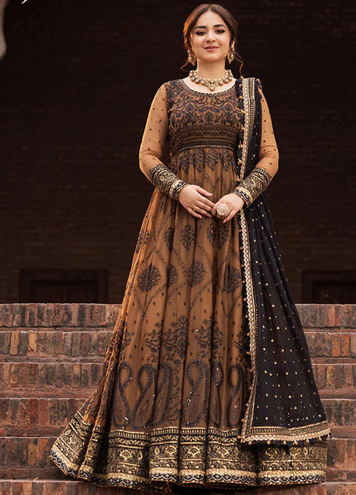 Asim Jofa Embroidered Chiffon Suits Unstitched 3 Piece AJ24CE AJCE-11 - Formal Collection