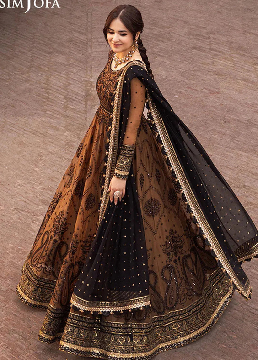 Asim Jofa Embroidered Chiffon Suits Unstitched 3 Piece AJ24CE AJCE-11 - Formal Collection