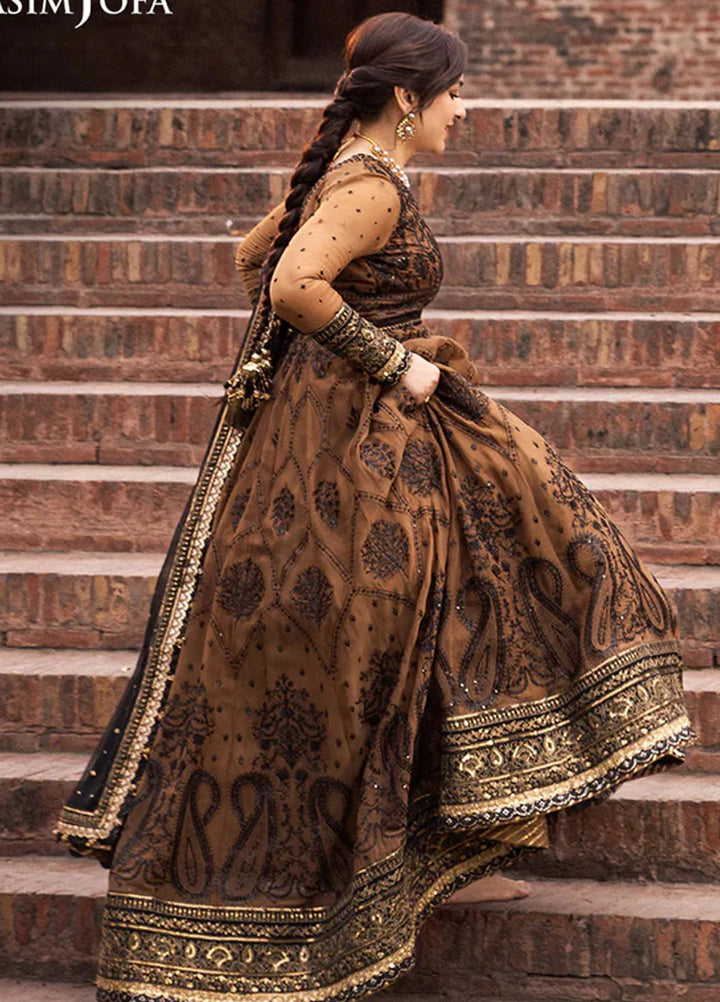 Asim Jofa Embroidered Chiffon Suits Unstitched 3 Piece AJ24CE AJCE-11 - Formal Collection