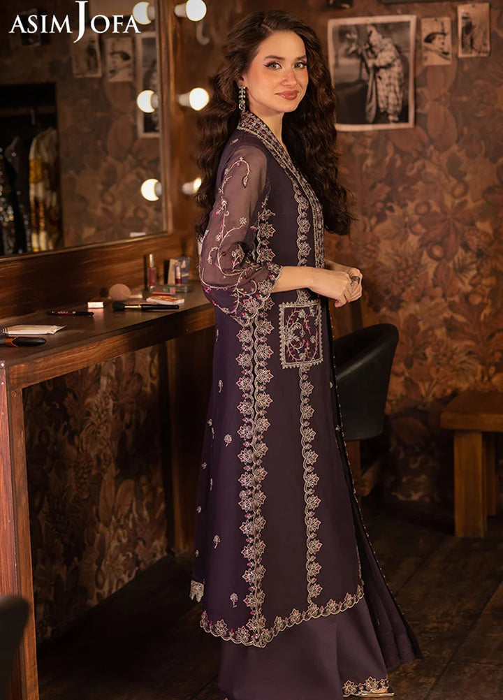 Asim Jofa Embroidered Chiffon Suits Unstitched 3 Piece AJ25LD AJLLF-05 - Festive Collection