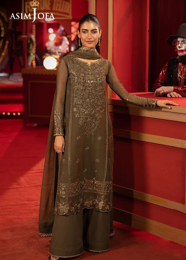 Asim Jofa Embroidered Chiffon Suits Unstitched 3 Piece AJ25LD AJLLF-07 - Festive Collection