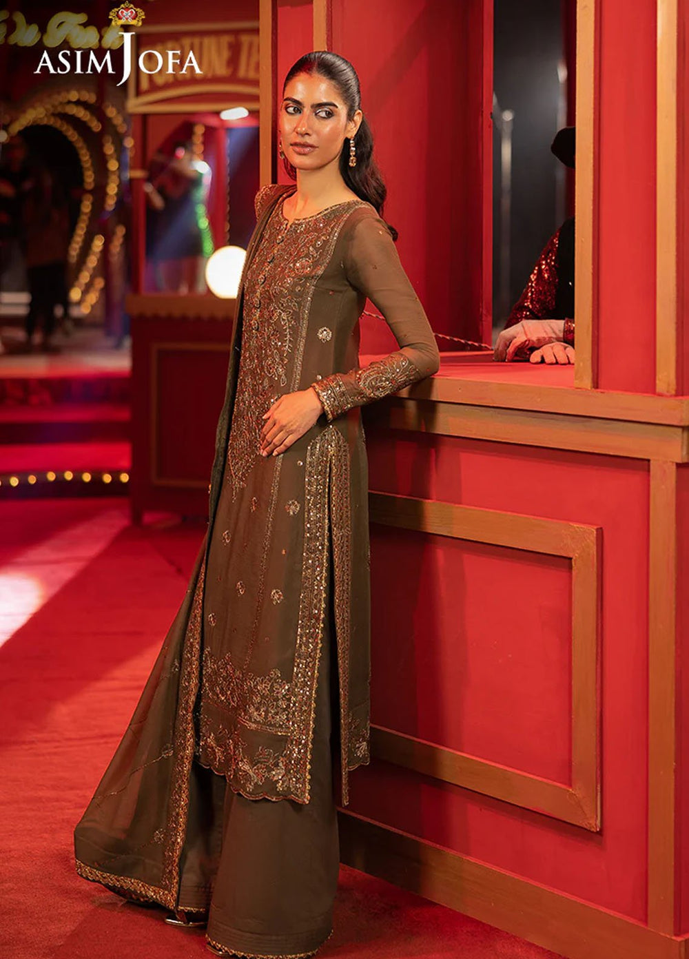 Asim Jofa Embroidered Chiffon Suits Unstitched 3 Piece AJ25LD AJLLF-07 - Festive Collection