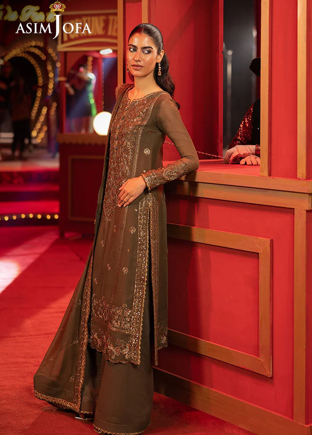 Asim Jofa Embroidered Chiffon Suits Unstitched 3 Piece AJ25LD AJLLF-07 - Festive Collection