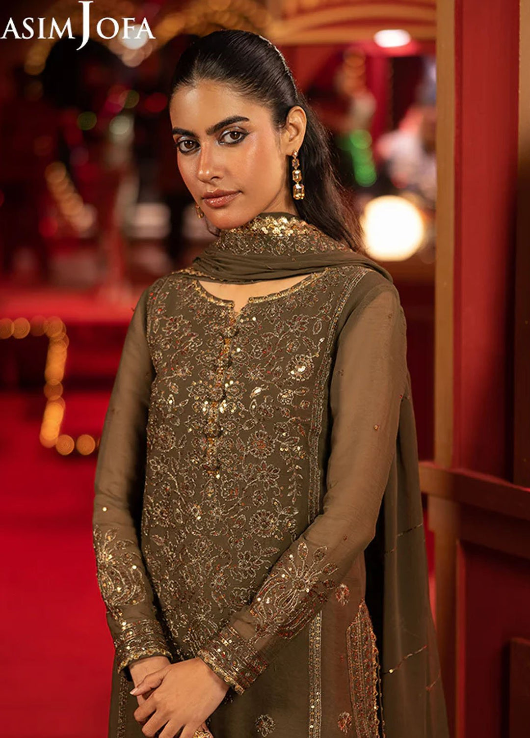 Asim Jofa Embroidered Chiffon Suits Unstitched 3 Piece AJ25LD AJLLF-07 - Festive Collection