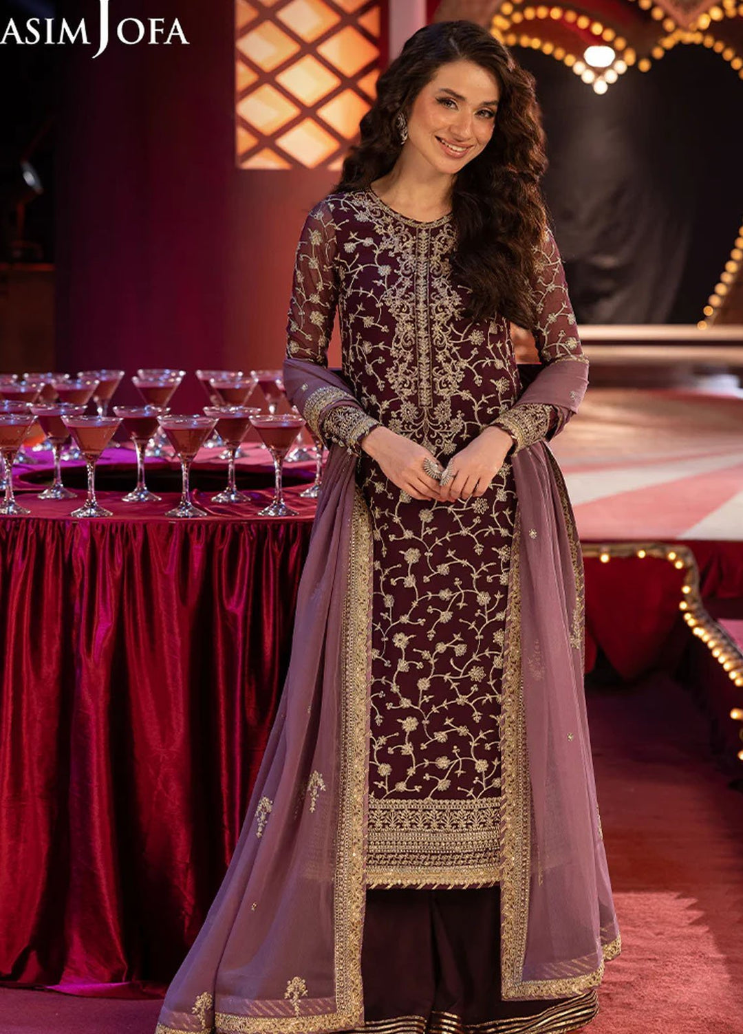 Asim Jofa Embroidered Chiffon Suits Unstitched 3 Piece AJ25LD AJLLF-11 - Festive Collection