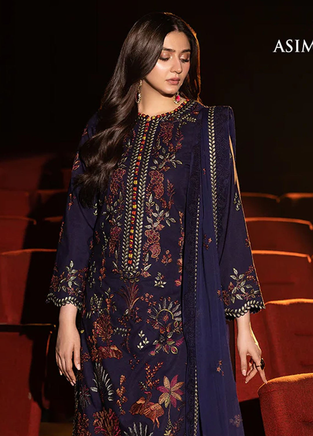 Asim Jofa Embroidered Chiffon Suits Unstitched 3 Piece AJ25LD AJLLF-12 - Festive Collection