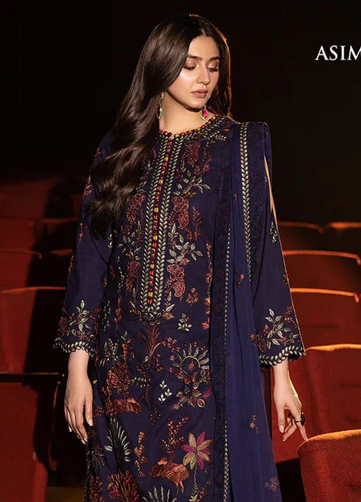 Asim Jofa Embroidered Chiffon Suits Unstitched 3 Piece AJ25LD AJLLF-12 - Festive Collection