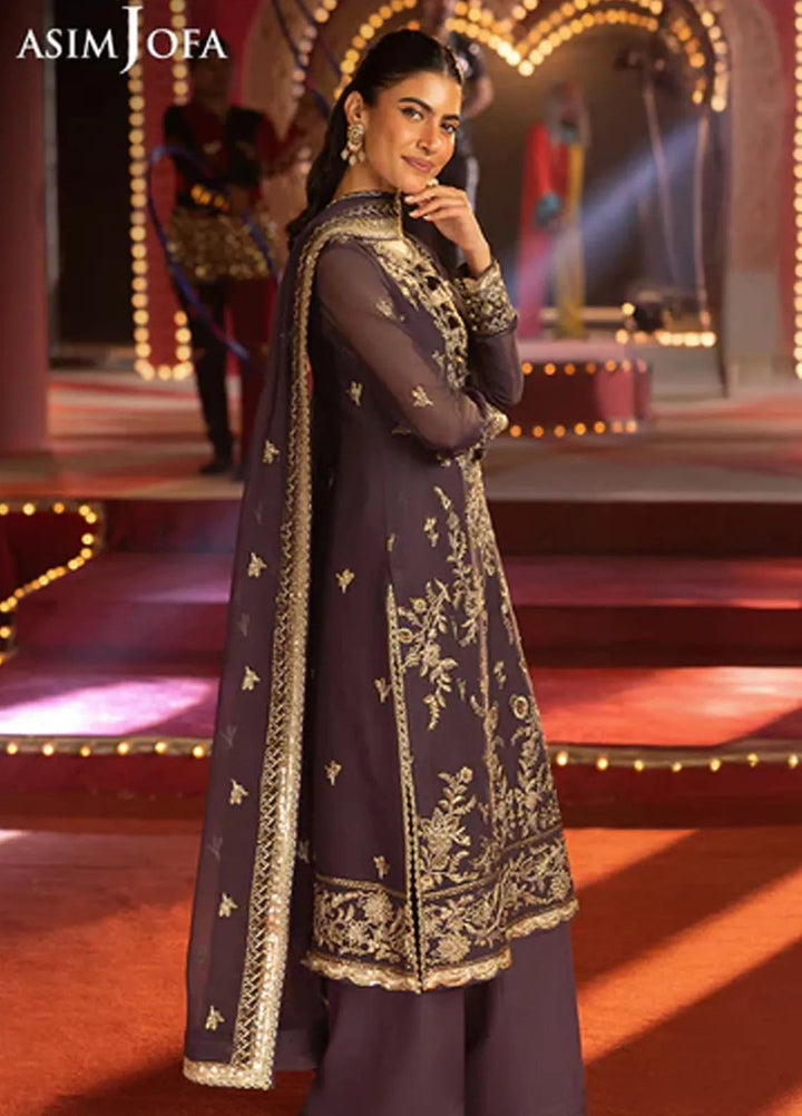 Asim Jofa Embroidered Chiffon Suits Unstitched 3 Piece AJ25LF AJLF-01 - Festive Collection