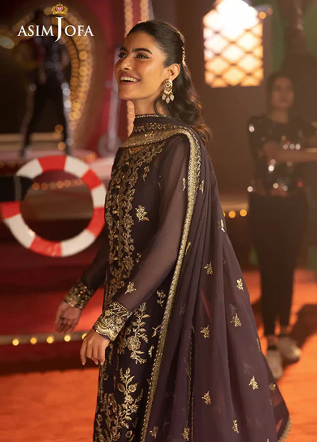 Asim Jofa Embroidered Chiffon Suits Unstitched 3 Piece AJ25LF AJLF-01 - Festive Collection