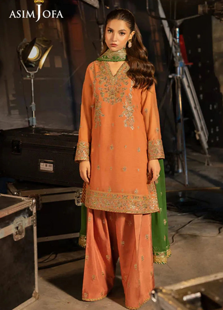 Asim Jofa Embroidered Chiffon Suits Unstitched 3 Piece AJ25LF AJLF-03 - Festive Collection