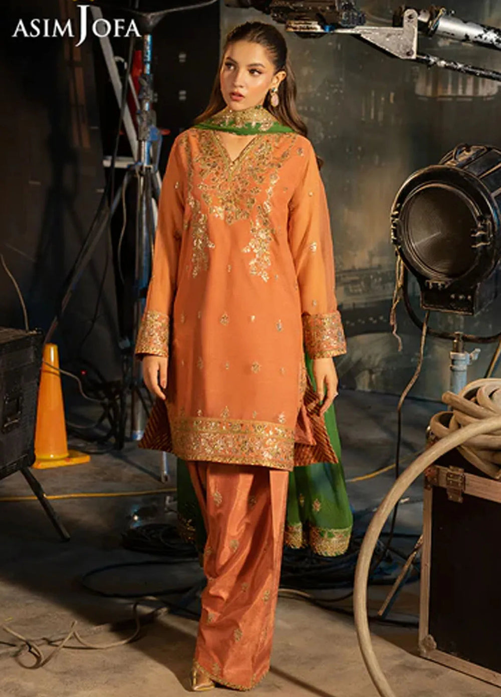 Asim Jofa Embroidered Chiffon Suits Unstitched 3 Piece AJ25LF AJLF-03 - Festive Collection