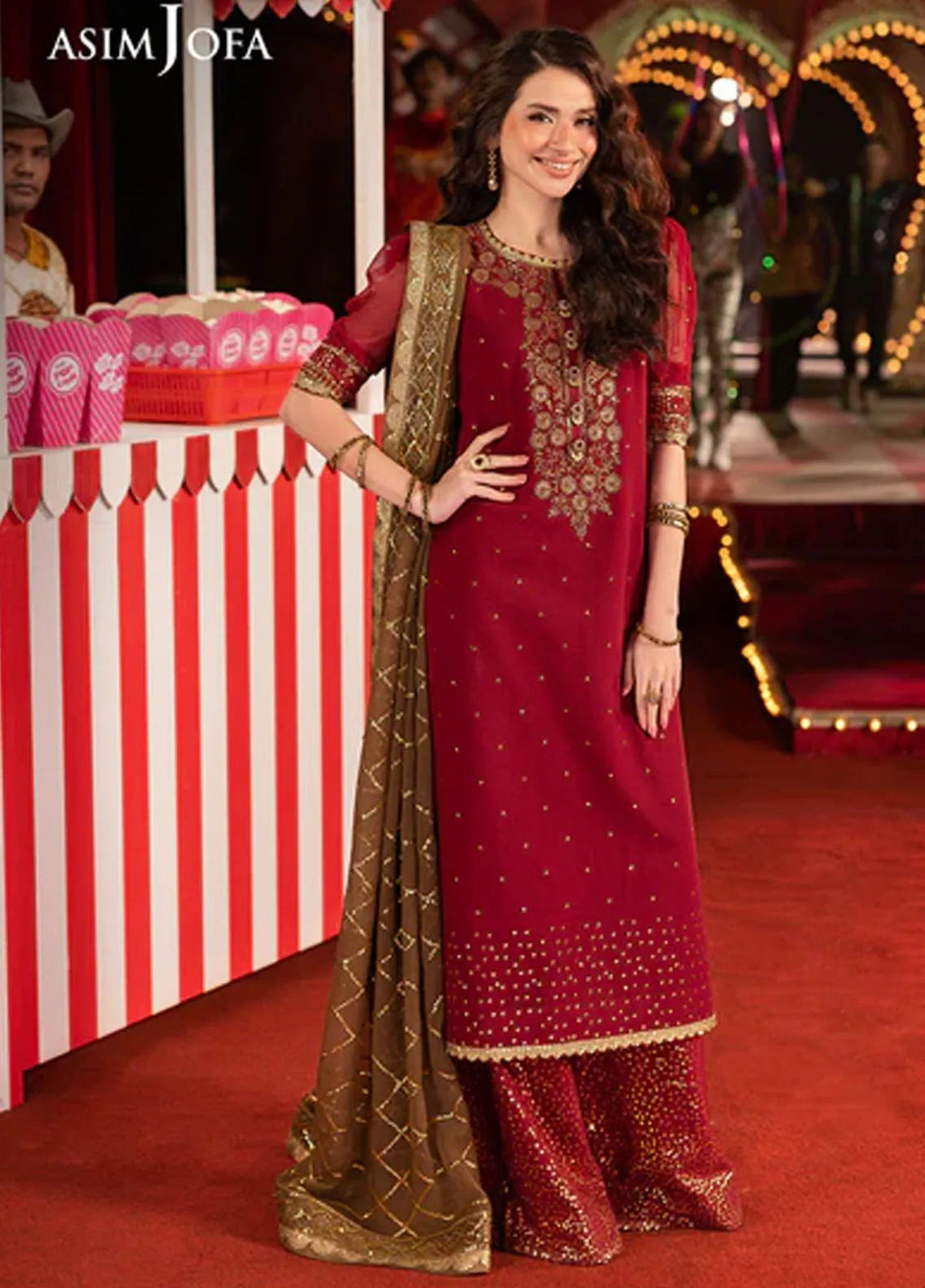 Asim Jofa Embroidered Chiffon Suits Unstitched 3 Piece AJ25LF AJLF-04 - Festive Collection