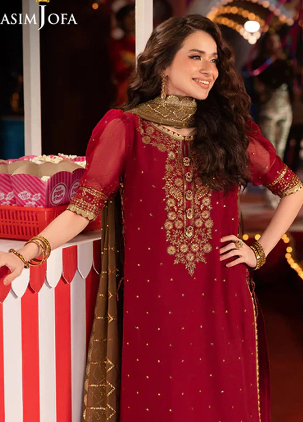 Asim Jofa Embroidered Chiffon Suits Unstitched 3 Piece AJ25LF AJLF-04 - Festive Collection