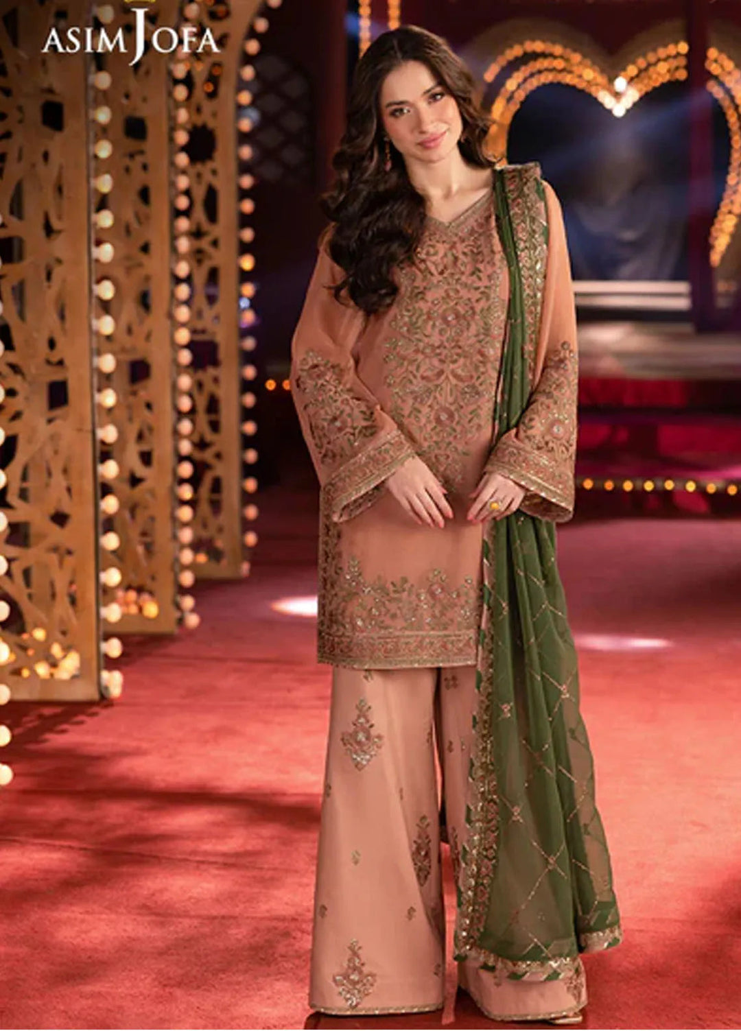 Asim Jofa Embroidered Chiffon Suits Unstitched 3 Piece AJ25LF AJLF-12 - Festive Collection