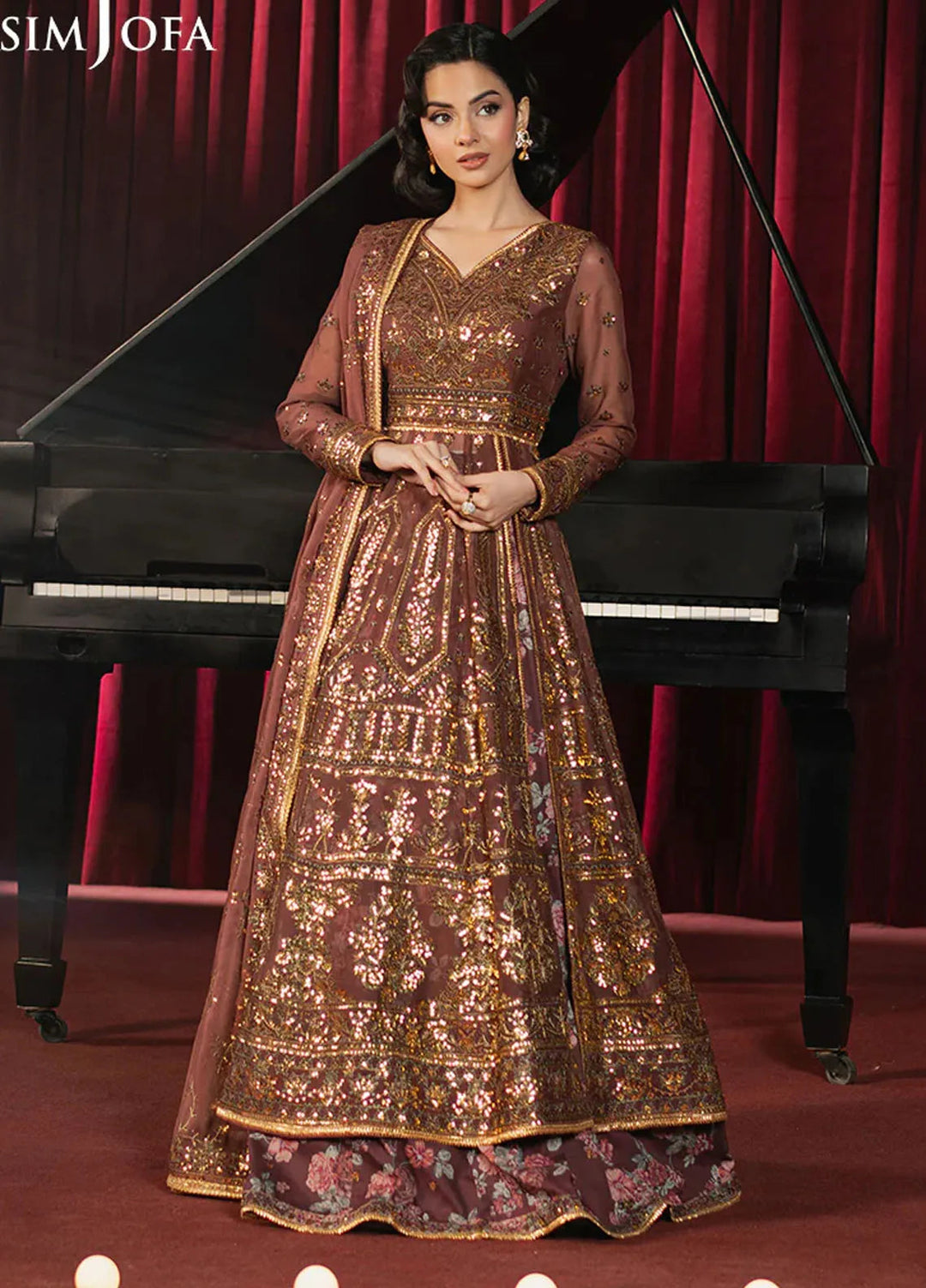 Asim Jofa Embroidered Chiffon Suits Unstitched 3 Piece AJ25PF AJPF-36 - Festive Collection