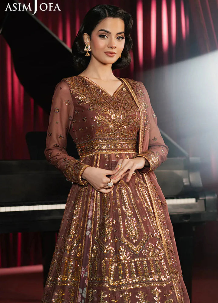 Asim Jofa Embroidered Chiffon Suits Unstitched 3 Piece AJ25PF AJPF-36 - Festive Collection