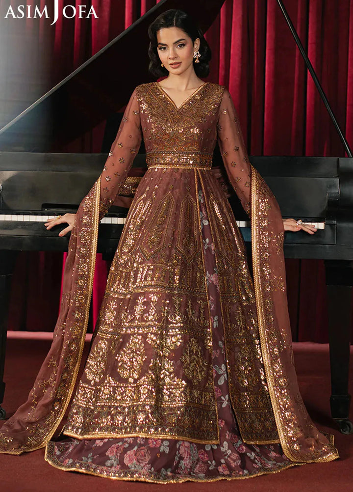 Asim Jofa Embroidered Chiffon Suits Unstitched 3 Piece AJ25PF AJPF-36 - Festive Collection
