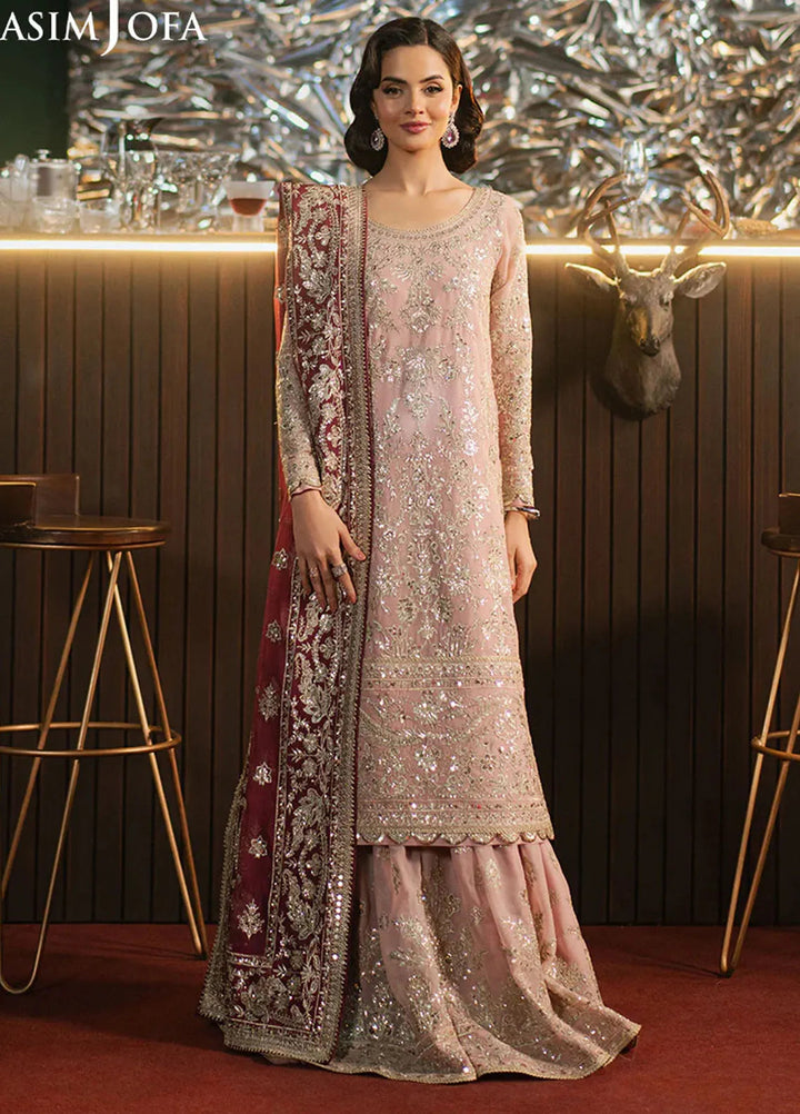 Asim Jofa Embroidered Chiffon Suits Unstitched 3 Piece AJ25PF AJPF-40 - Festive Collection