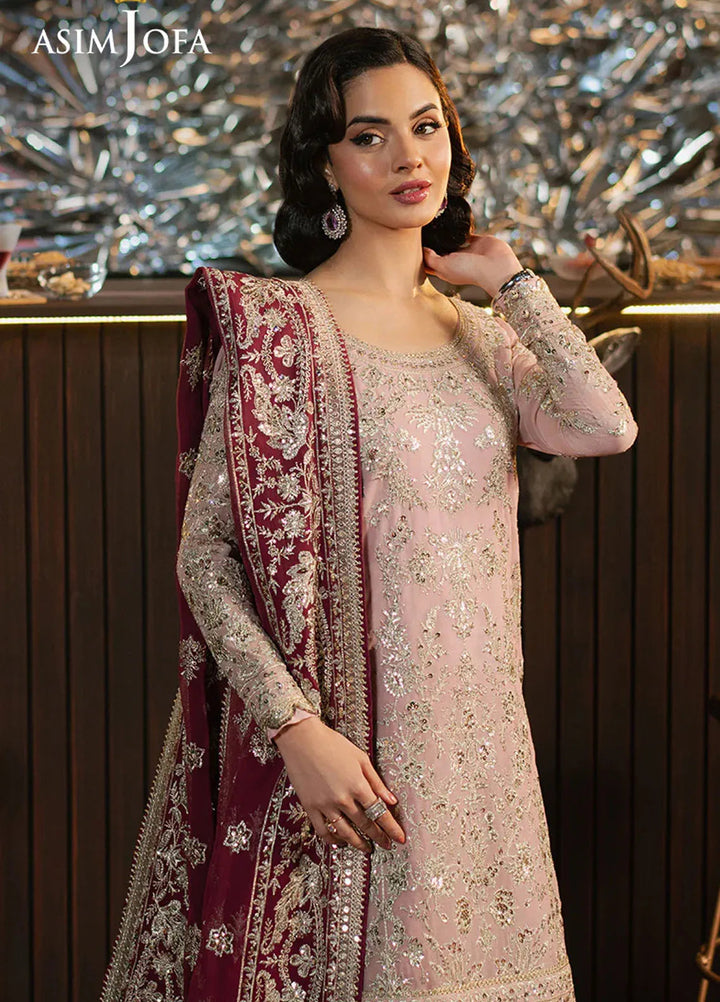 Asim Jofa Embroidered Chiffon Suits Unstitched 3 Piece AJ25PF AJPF-40 - Festive Collection