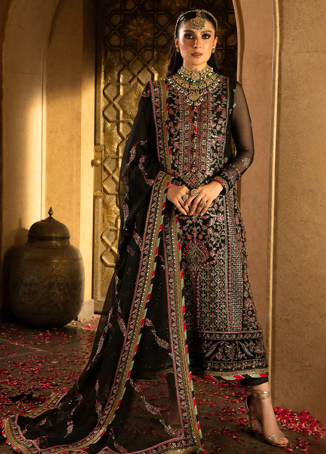 Asim Jofa Embroidered Chiffon Unstitched Suit 3 Piece AJ23VF AJVF-01 - Festive Collection