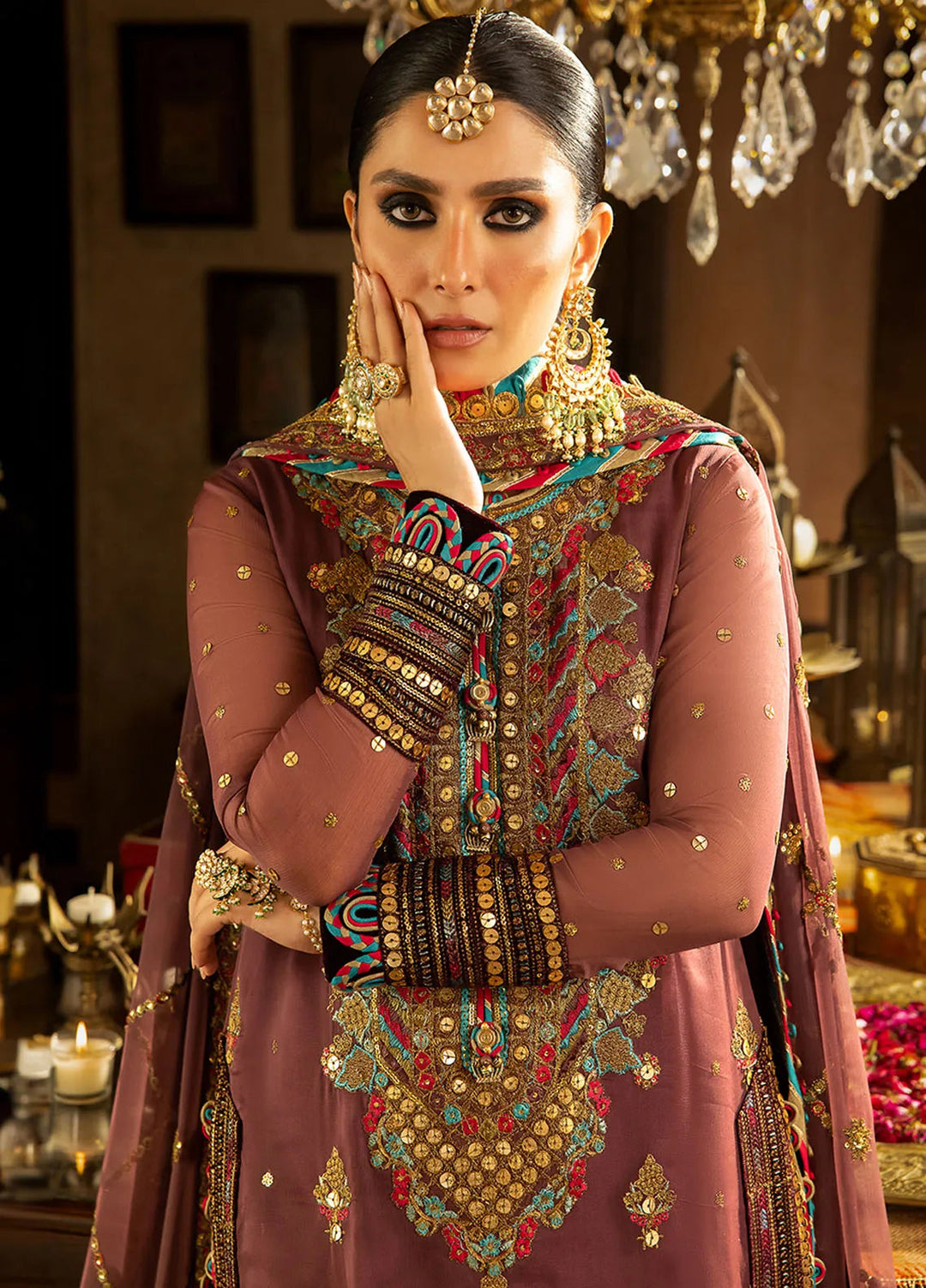 Asim Jofa Embroidered Chiffon Unstitched Suit 3 Piece AJ23VF AJVF-02 - Festive Collection