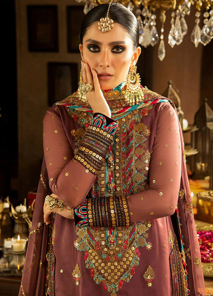 Asim Jofa Embroidered Chiffon Unstitched Suit 3 Piece AJ23VF AJVF-02 - Festive Collection