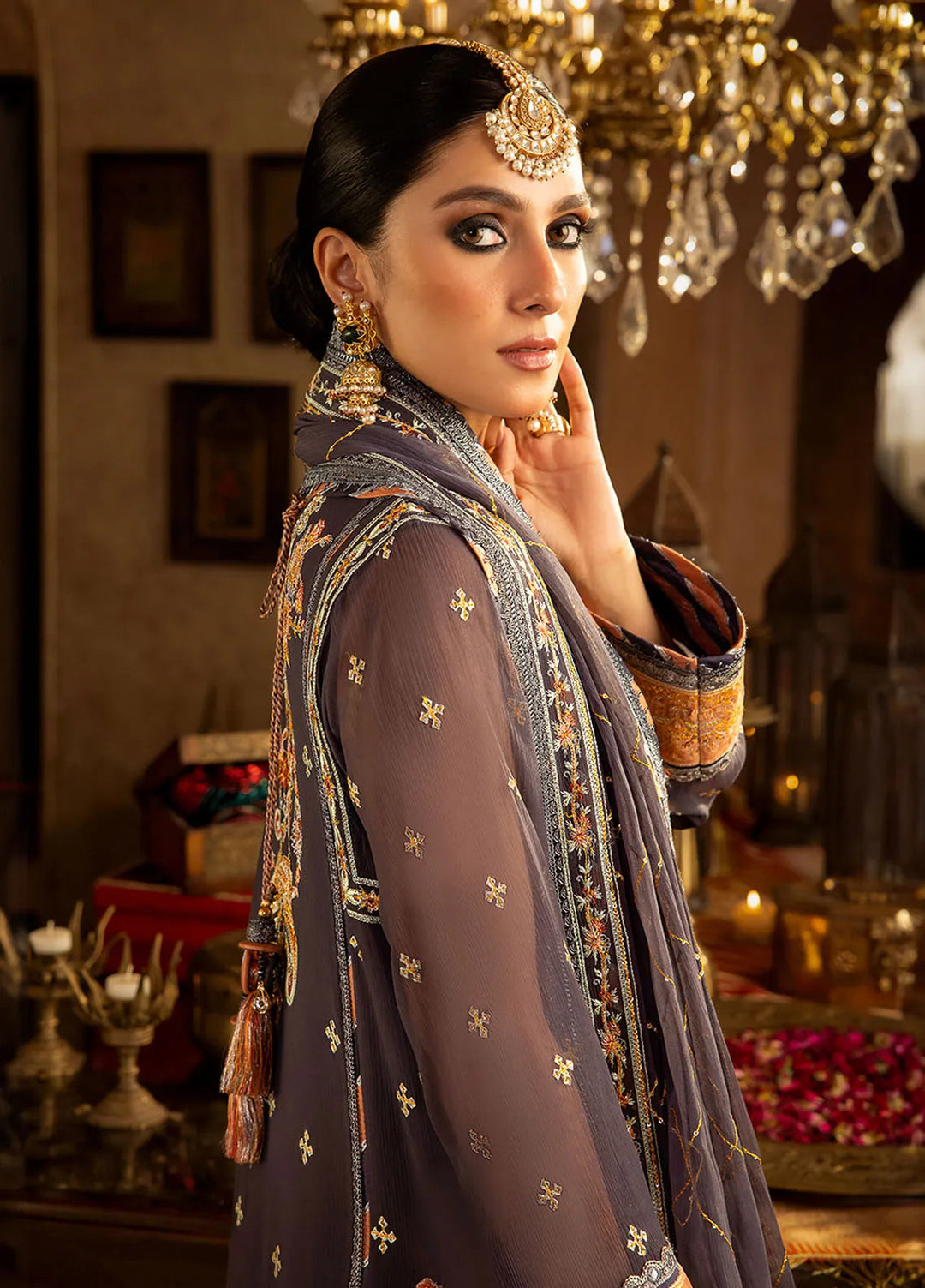 Asim Jofa Embroidered Chiffon Unstitched Suit 3 Piece AJ23VF AJVF-04 - Festive Collection